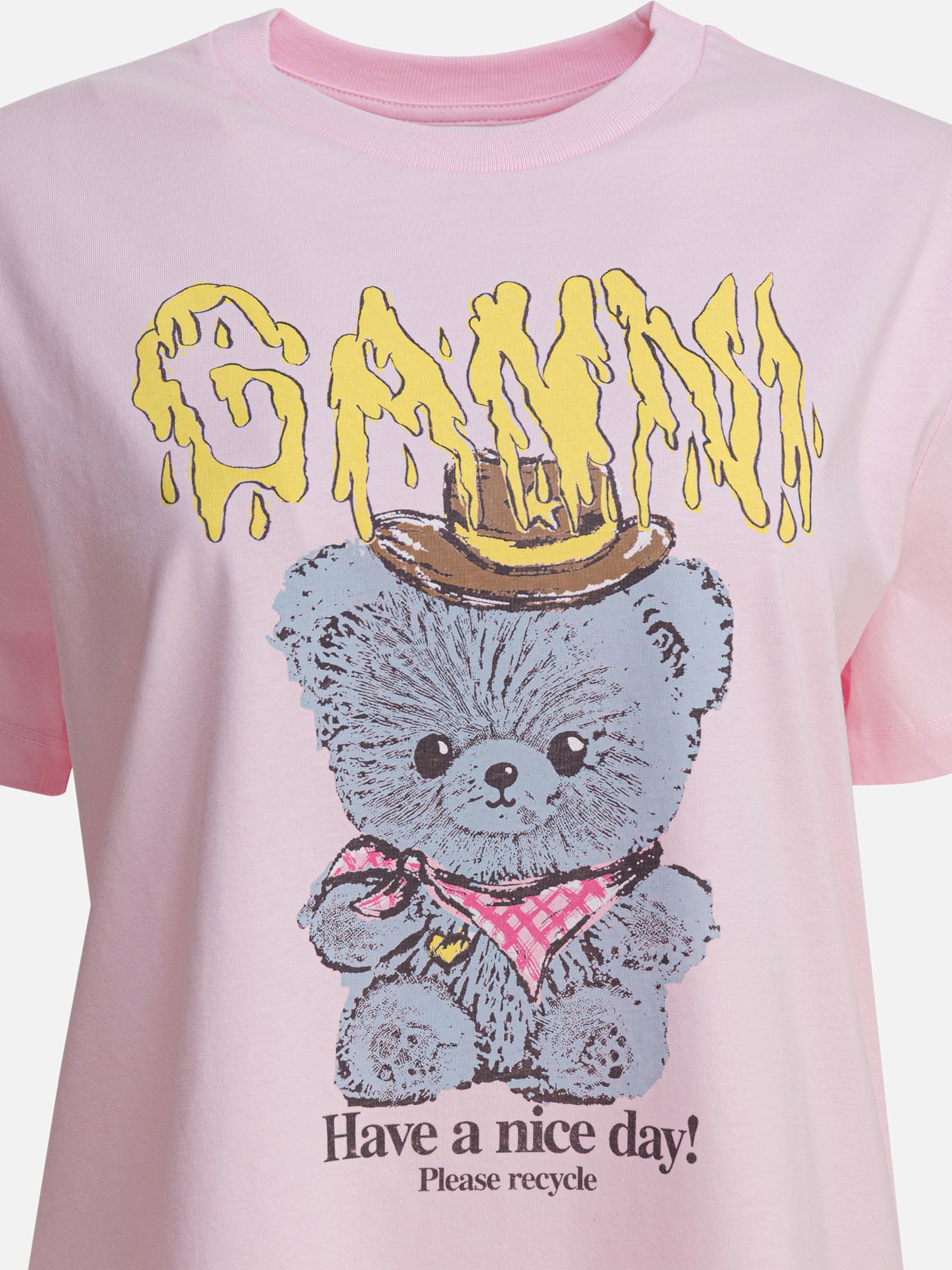 T-shirt girocollo Logo  Rosa - Ganni Donna | PDP | VIETTI Online Store | thumbnail_3