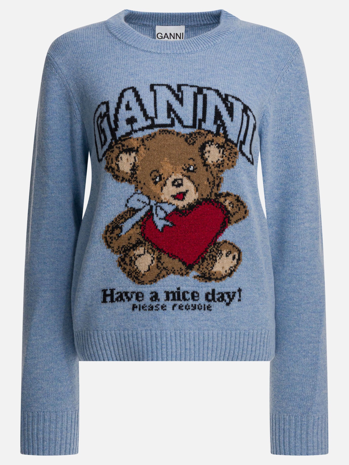 Crewneck sweaters Graphics  Blue - Ganni Women | PDP | VIETTI Online Store | thumbnail