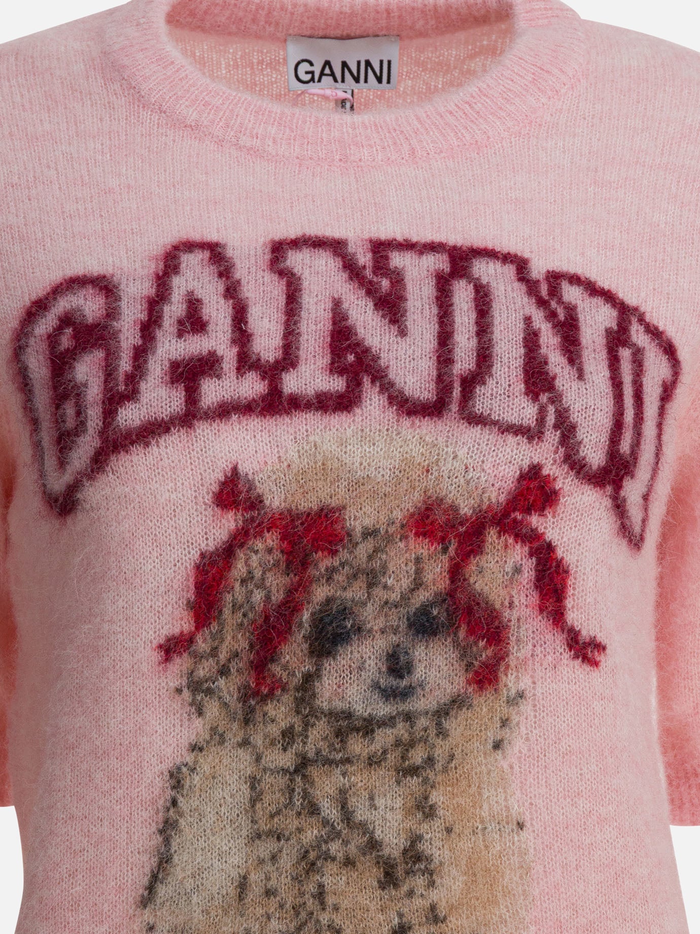 Crewneck sweaters Logo  Pink - Ganni Women | PDP | VIETTI Online Store | thumbnail_3