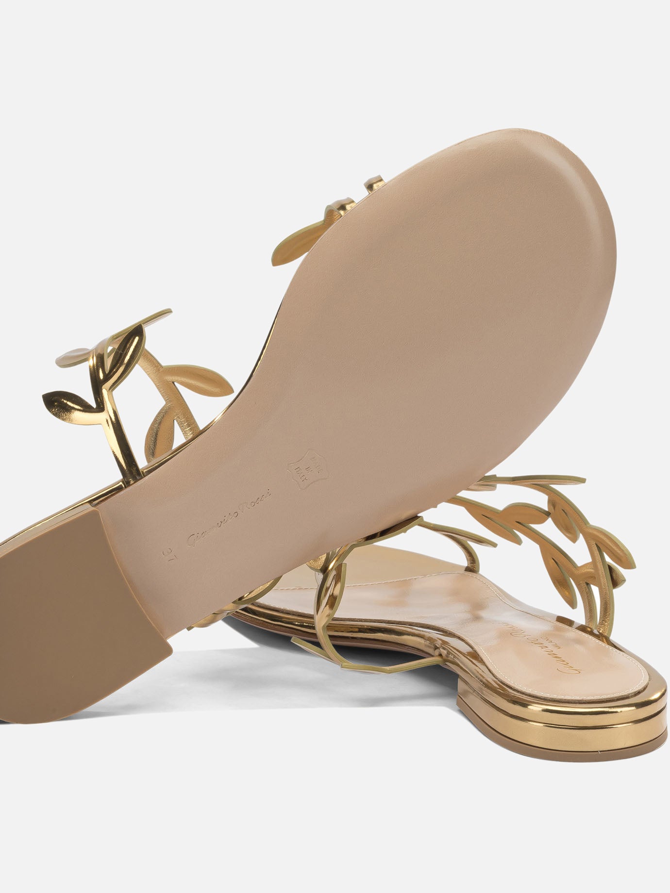 Flat sandals 100% leather - 100% leather  Gold - Gianvito Rossi Women | PDP | VIETTI Online Store | Zoom-Modal_5
