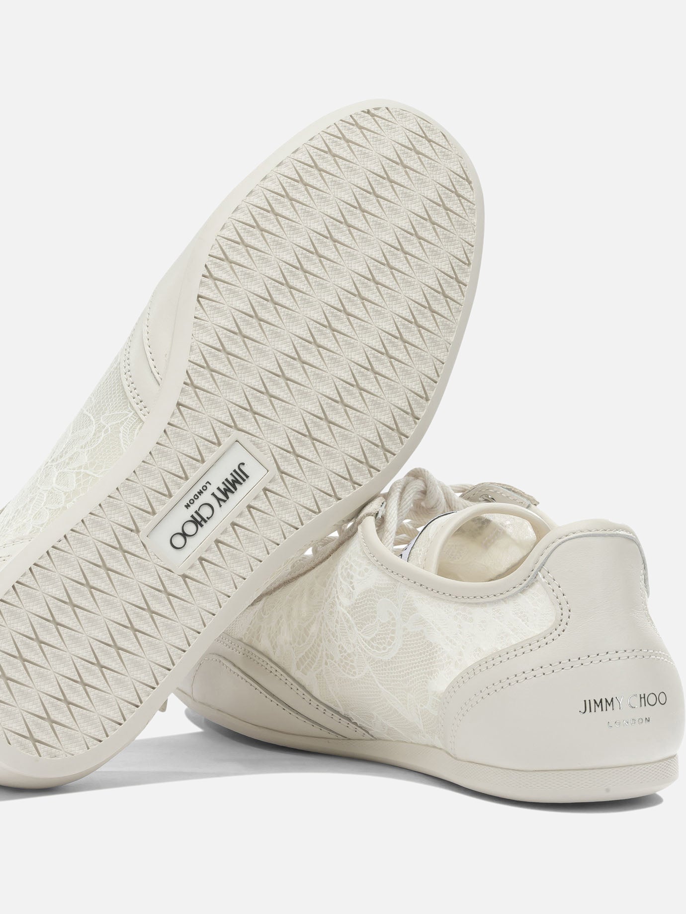 Low top sneakers 50% textile 44% leather 5% metal 1% rubber - 100% rubber  White - Jimmy Choo Women | PDP | VIETTI Online Store | Zoom-Modal_5
