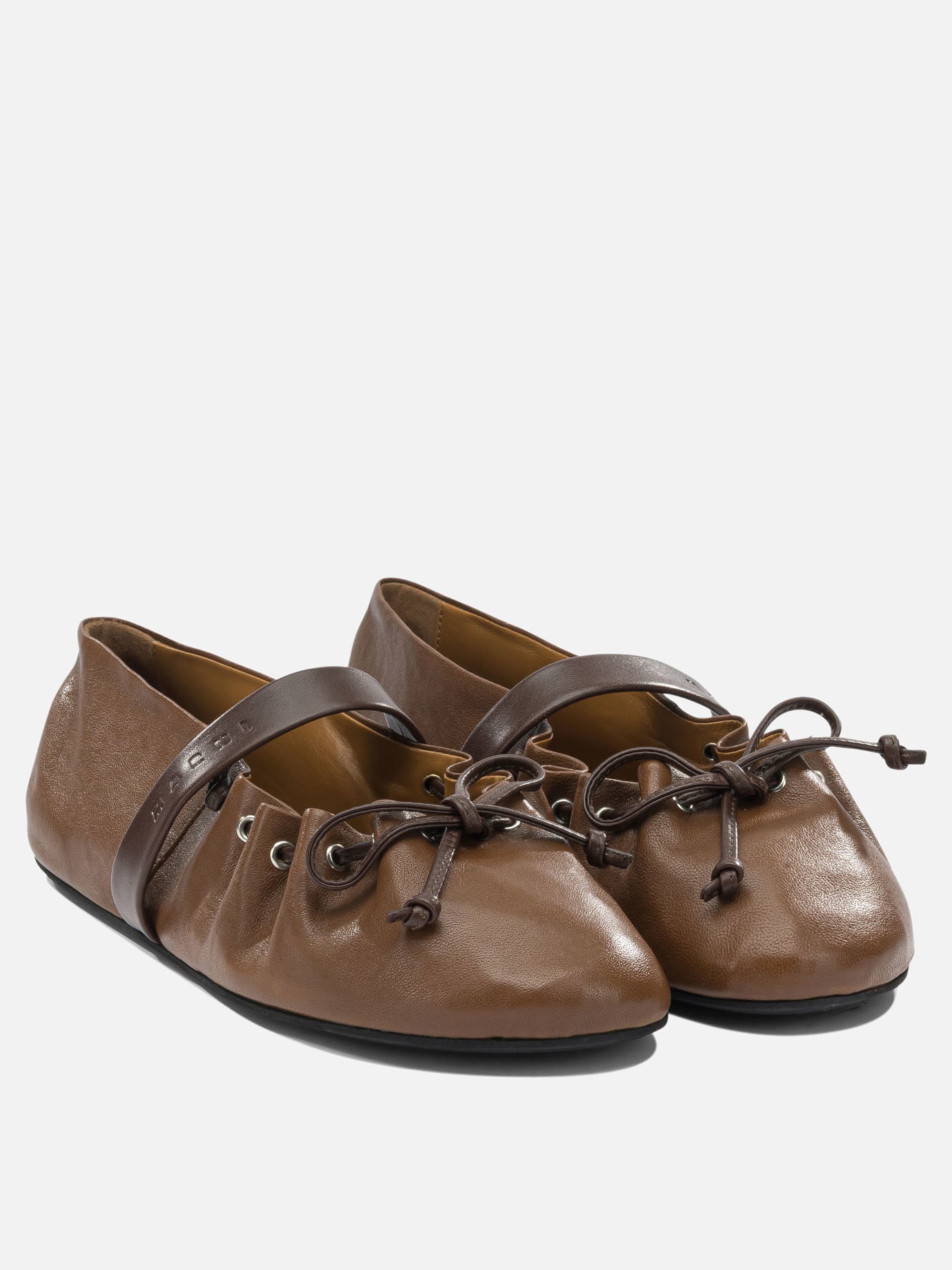 Mary Jane ballet flats 100% ovine leather - 100% rubber  Brown - Marni Women | PDP | VIETTI Online Store | thumbnail_2