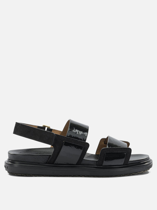 Flat sandals 100% calf leather - 100% rubber  Black - Marni Women | PLP | VIETTI Online Store 

