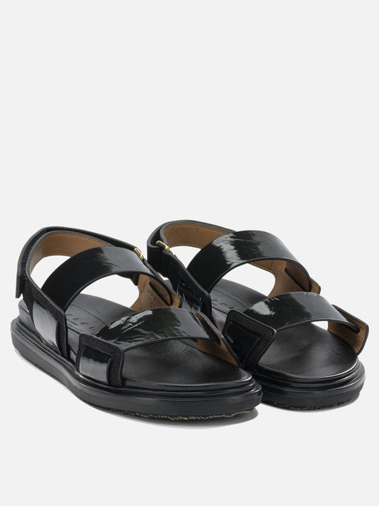 Flat sandals 100% calf leather - 100% rubber  Black - Marni Women | PLP | VIETTI Online Store | 2
