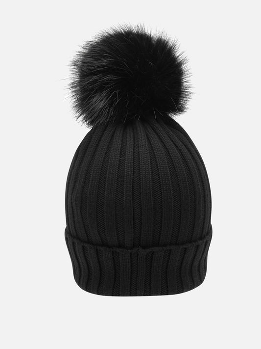 Beanies 100% virgin wool  Black - Moncler Women | PDP | VIETTI Online Store | 2
