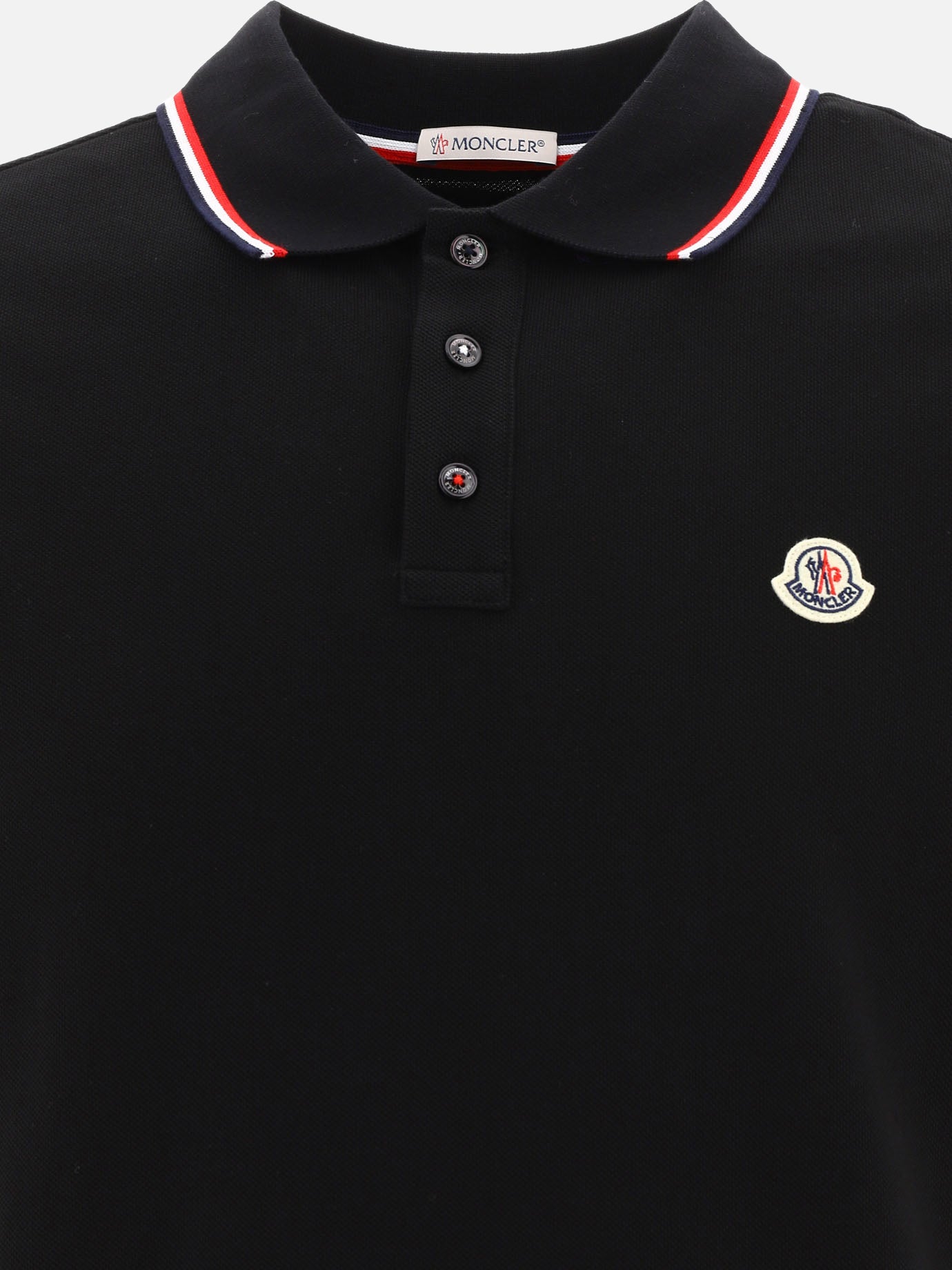 Polo shirts with buttons Logo  Black - Moncler Men | PDP | VIETTI Online Store | thumbnail_3