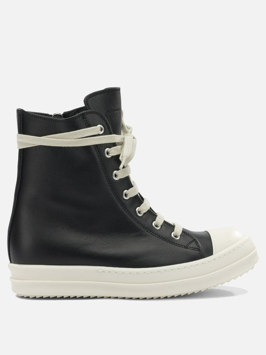Low top sneakers 100% cow leather - 100% thermoplastic rubber  Black - Rick Owens Women | PDP | VIETTI Online Store 
