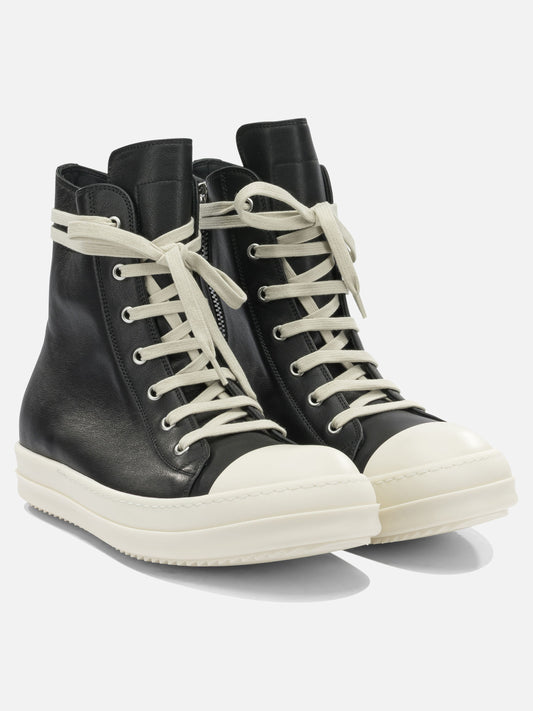 High top sneakers 100% cow leather - 100% thermoplastic rubber  Black - Rick Owens Men | PLP | VIETTI Online Store | 2
