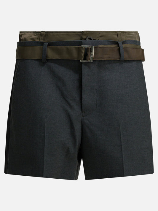 Formal shorts Solid colour  Grey - Sacai Women | PDP | VIETTI Online Store 
