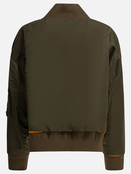 Bomber jackets Solid colour  Green - Sacai Women | PDP | VIETTI Online Store | 2
