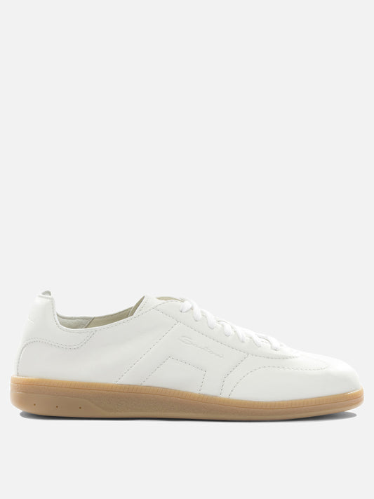 Low top sneakers 100% leather - 100% rubber  White - Santoni Men | PLP | VIETTI Online Store 
