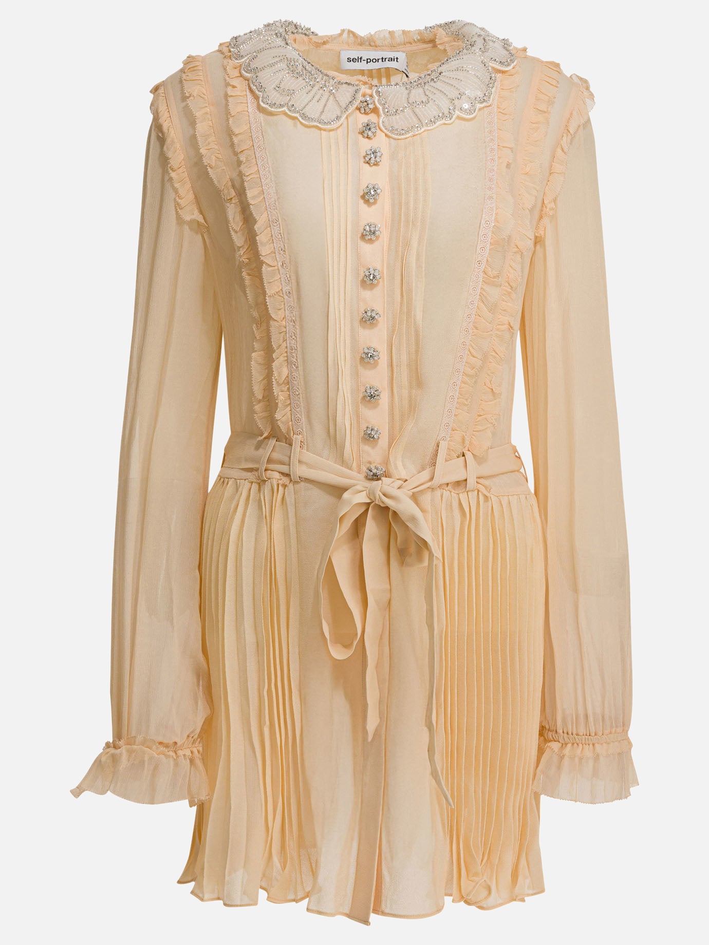 Mini dresses Solid colour  Beige - Self-portrait Women | PDP | VIETTI Online Store | thumbnail