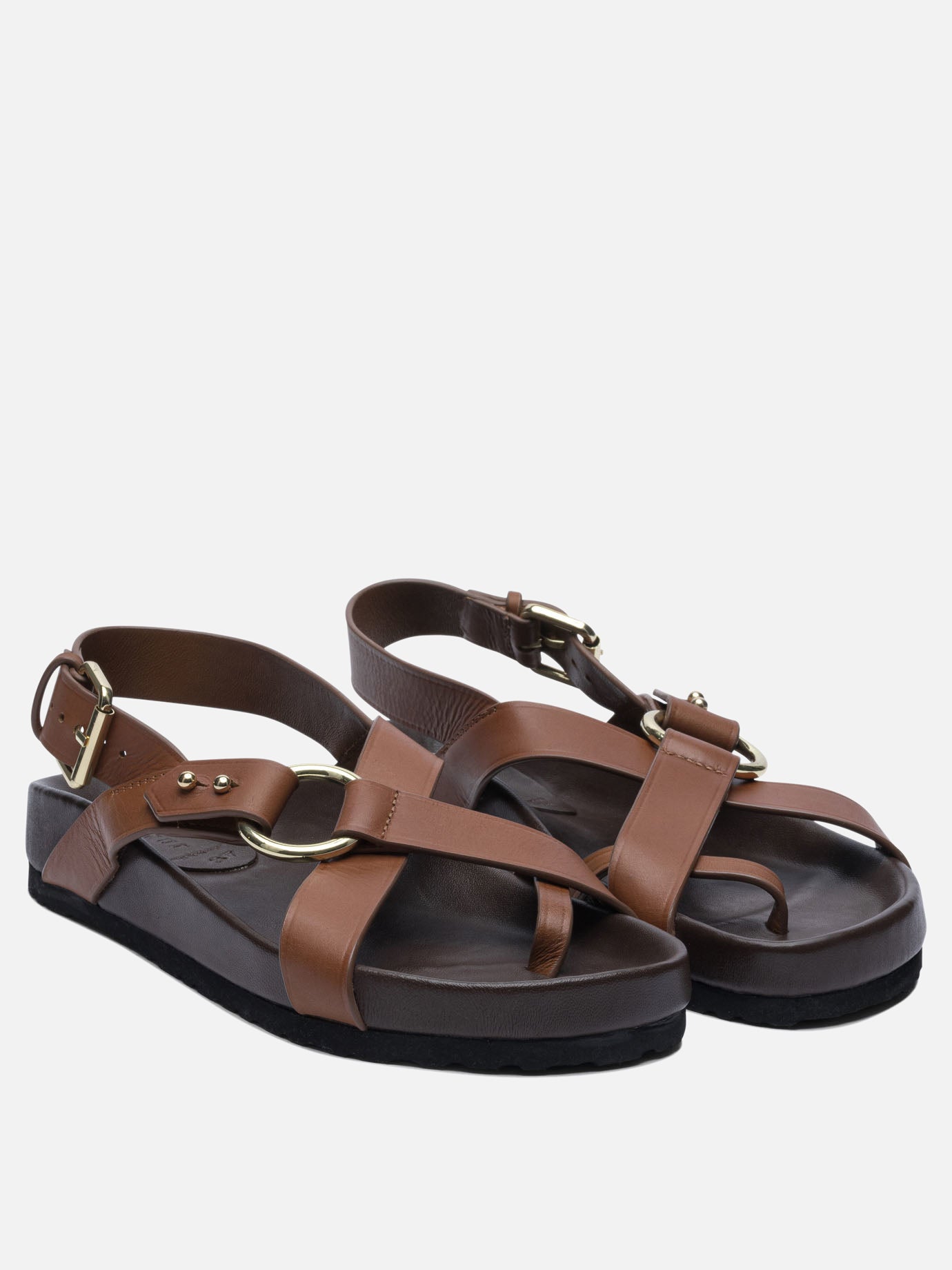 Flat sandals 100% leather - 100% rubber  Brown - Soeur Women | PDP | VIETTI Online Store | Zoom-Modal_2
