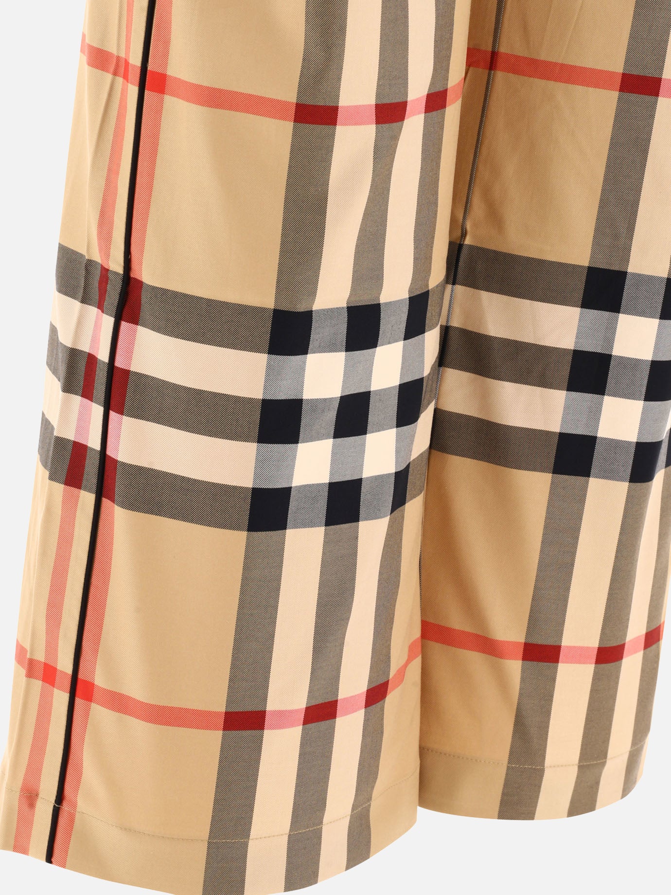 Check cotton twill trousers