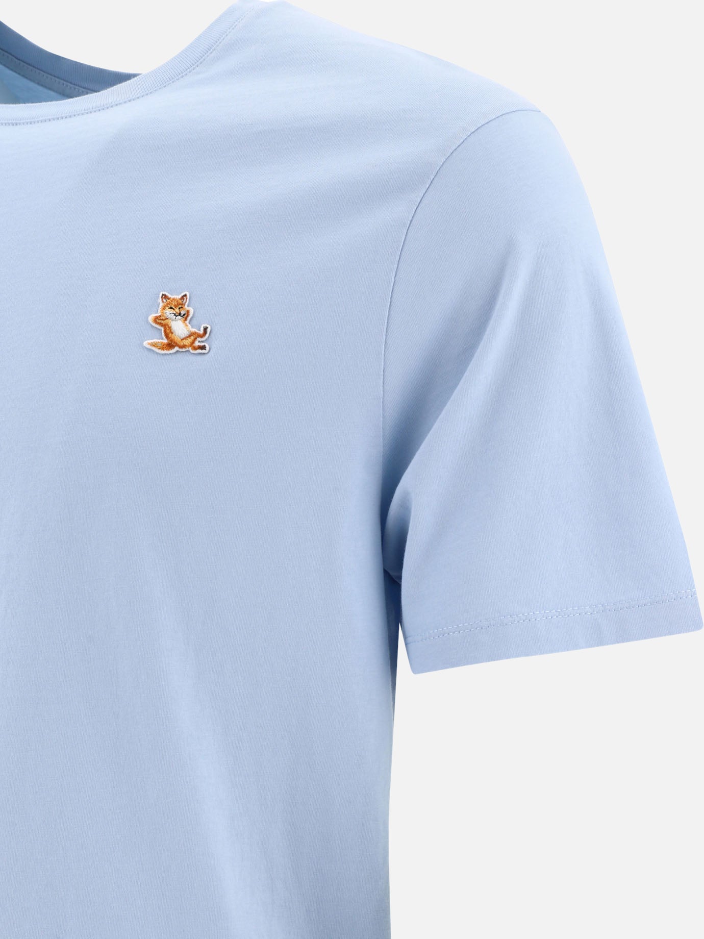Crewneck t-shirts 100% cotton  Light blue - Maison Kitsuné Men | PDP | VIETTI Online Store | thumbnail_4