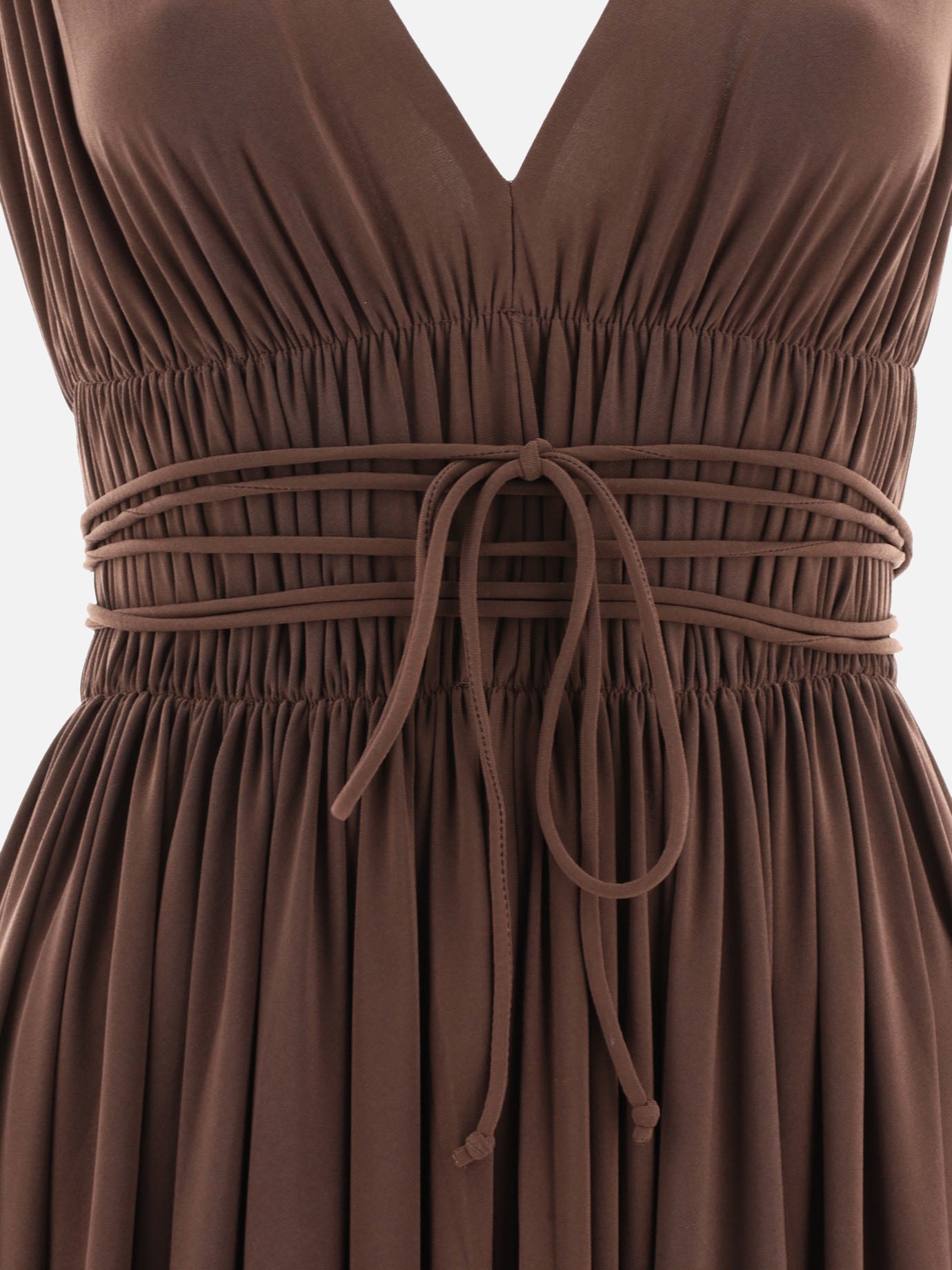 Long dresses 95% polyester 5% elastane  Brown - Norma Kamali Women | PDP | VIETTI Online Store | thumbnail_3