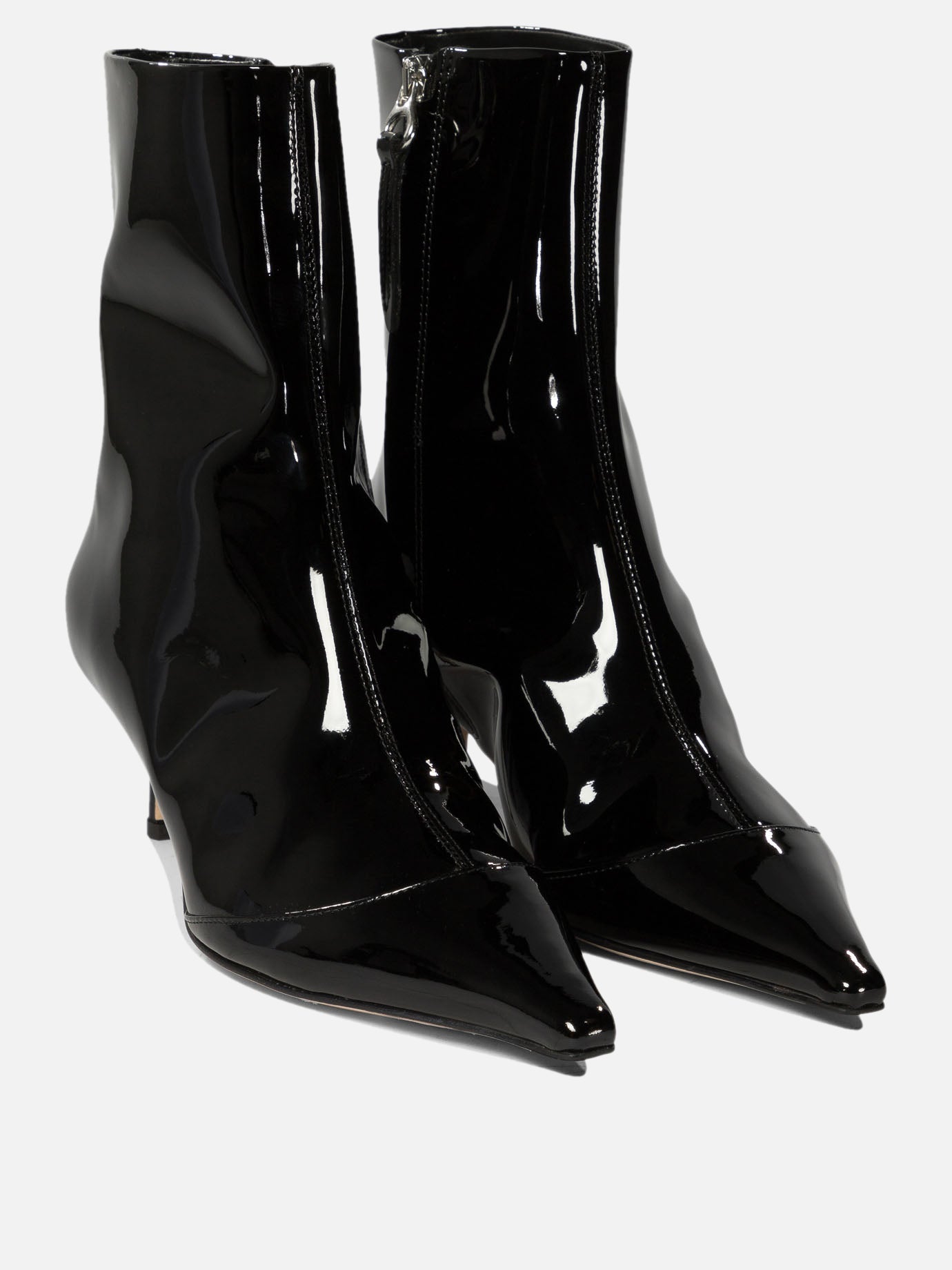 Aeyde "Roe" patent leather ankle boots Black