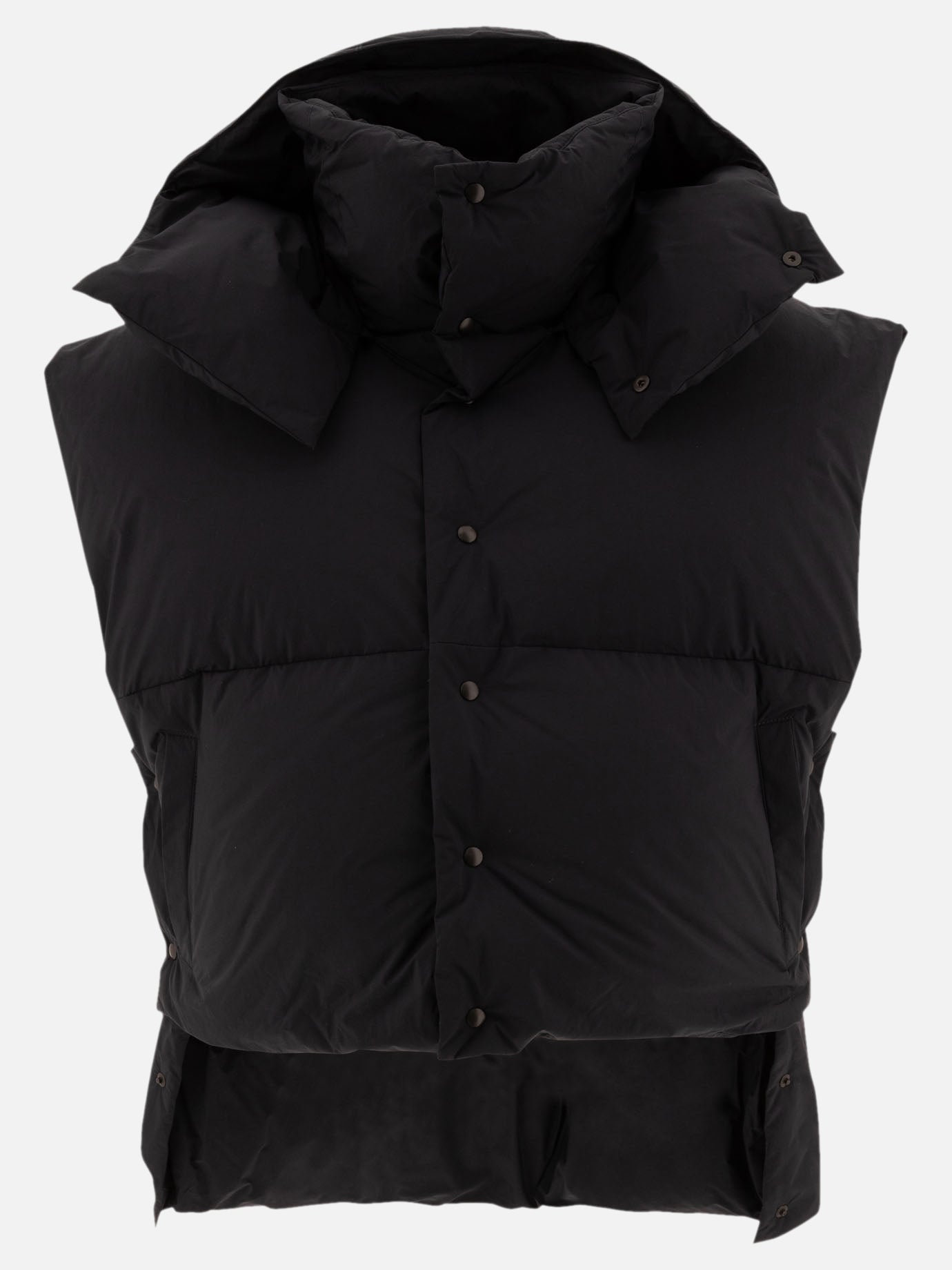 Oversize asymmetric down vest