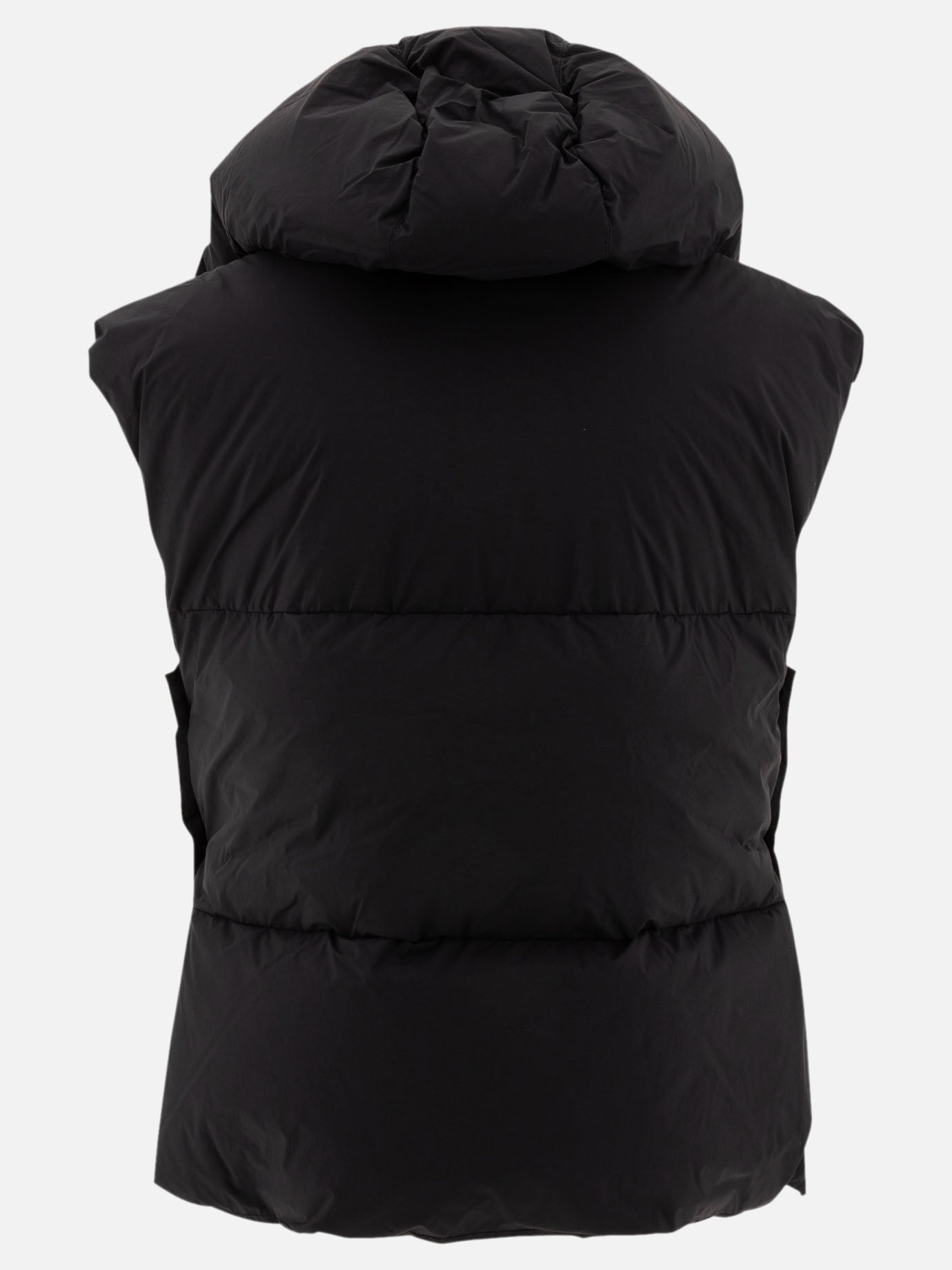 Oversize asymmetric down vest