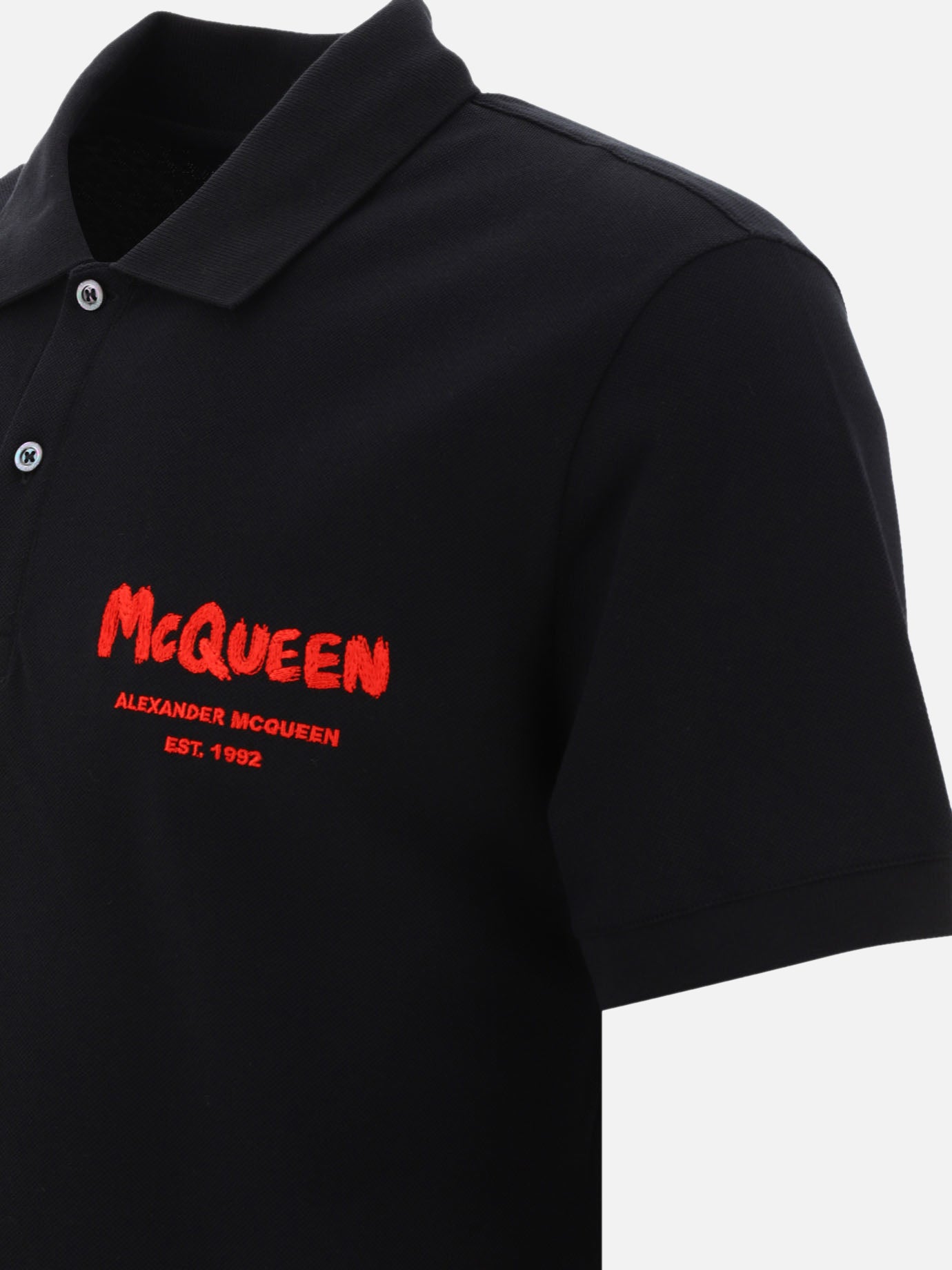 Alexander McQueen "McQueen Graffiti" polo shirt Black