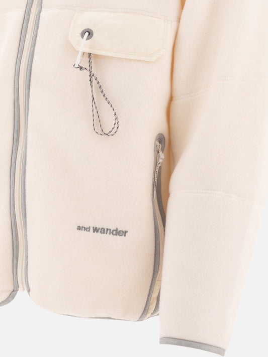 Fleece jackets Solid colour  White - and Wander Men | PDP | VIETTI Online Store | 2
