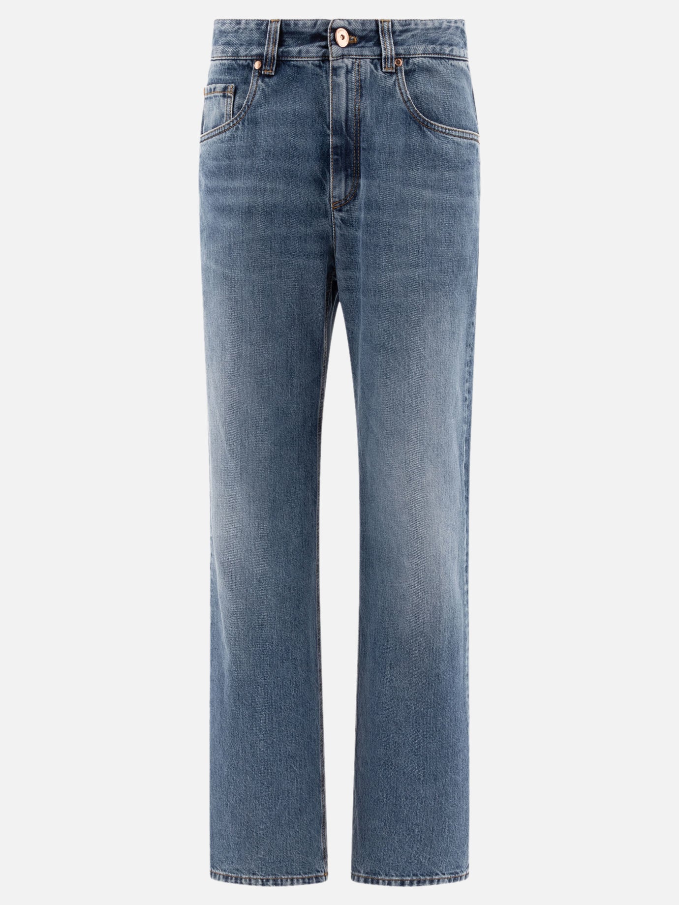 Brunello Cucinelli "Authentic" jeans with Shiny Tab Blue