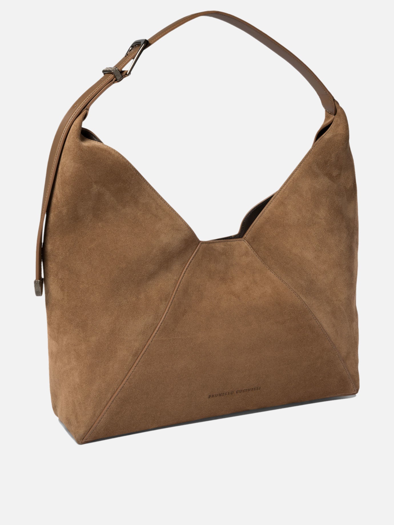 Borsa hobo in vitello scamosciato