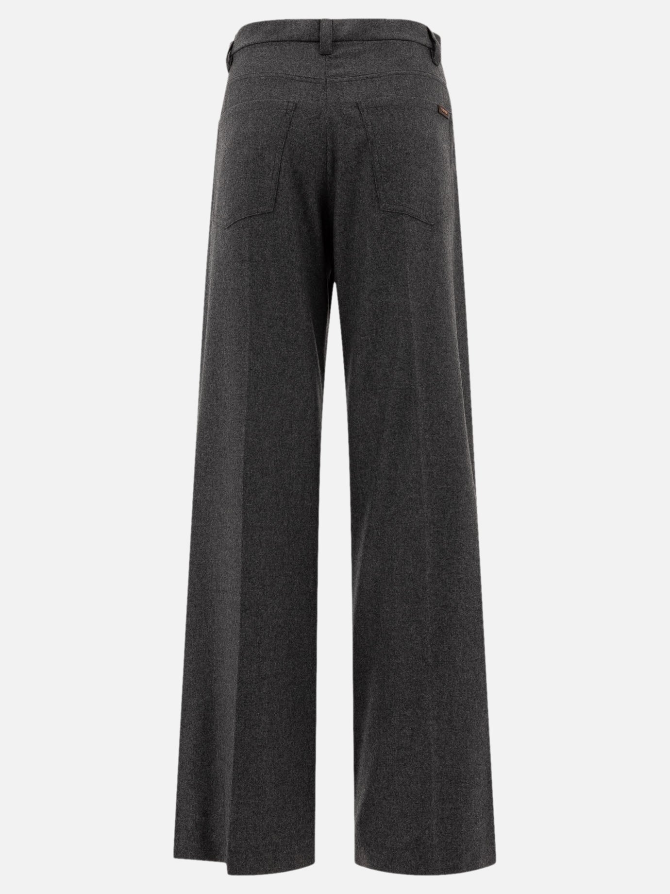 Brunello Cucinelli Virgin wool and cashmere flannel trousers Grey