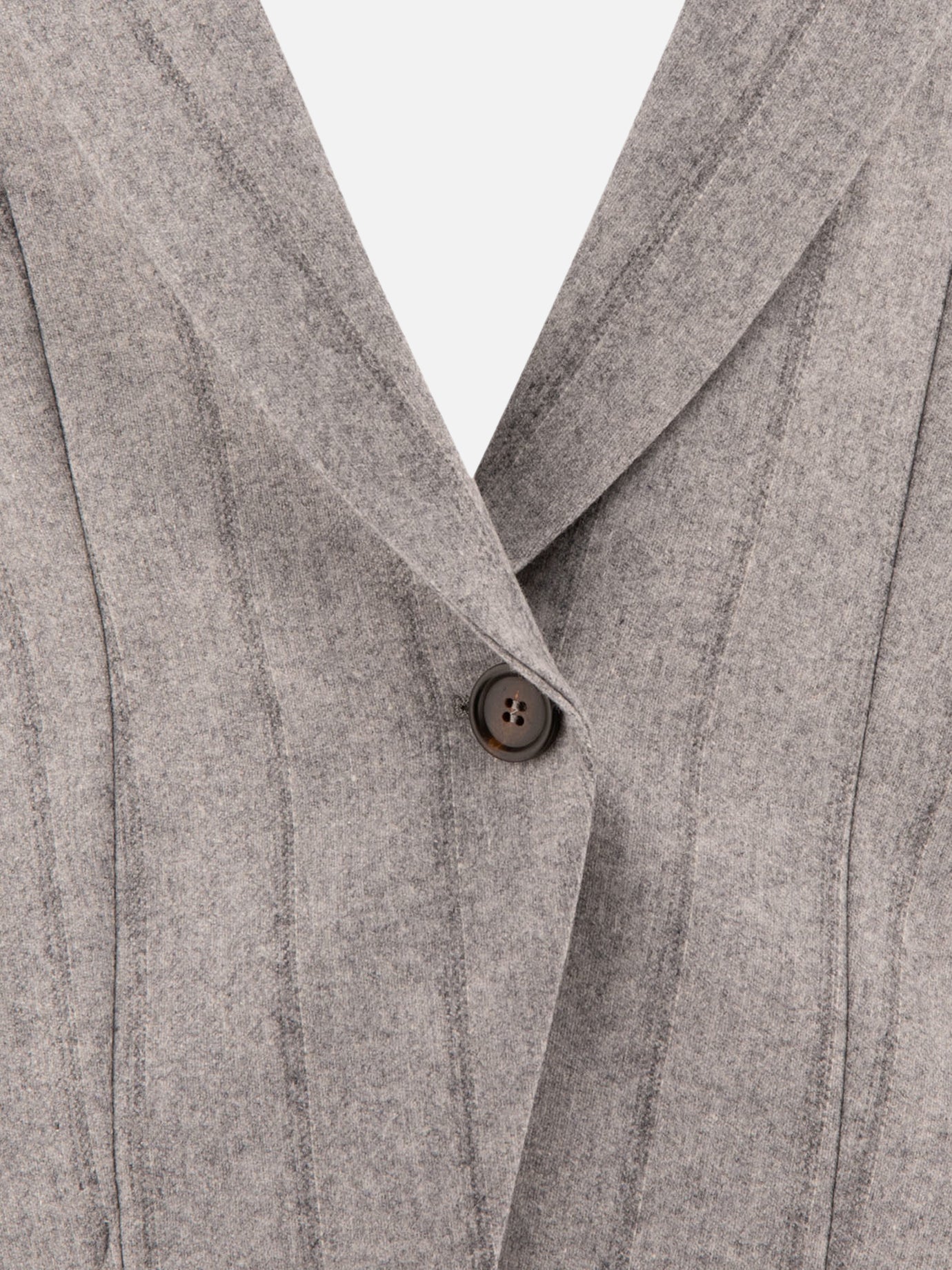 Brunello Cucinelli Striped cropped blazer with monili Grey