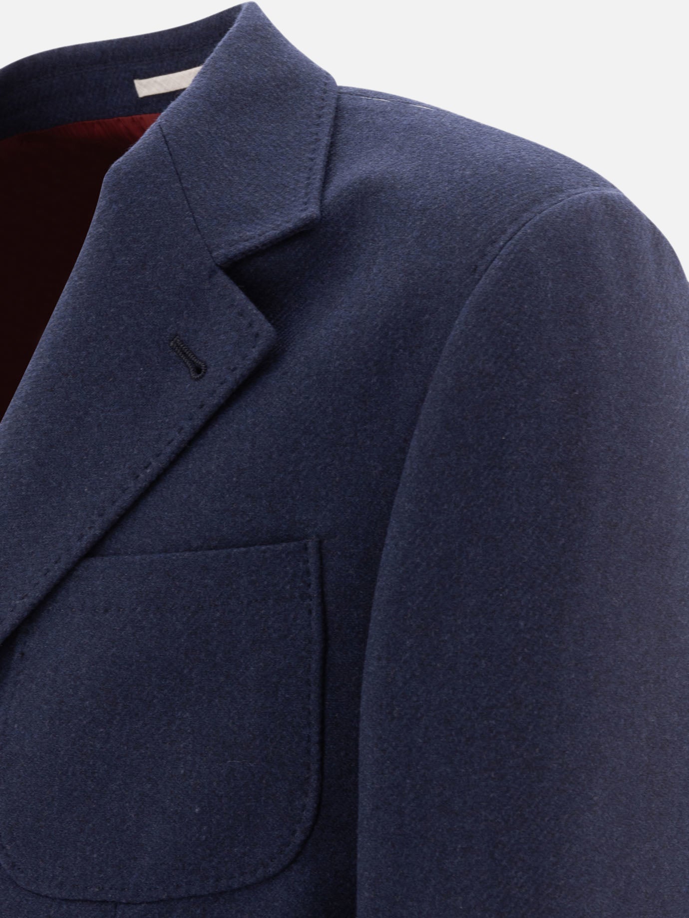 Wool, silk and cashmere diagonal deconstructed blazer with patch pockets