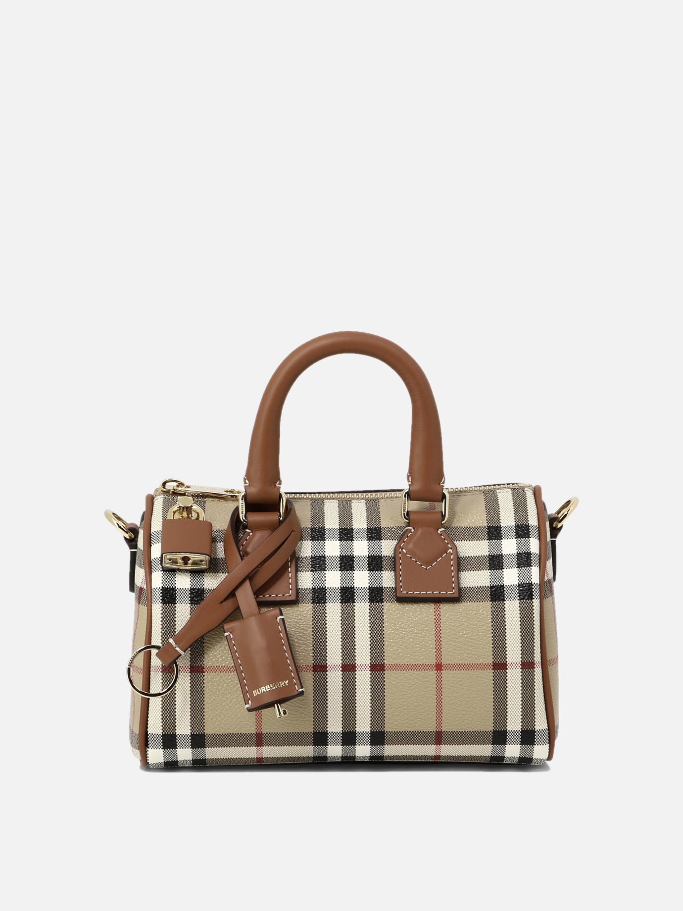 Burberry "Bowling Mini" check handbag Beige