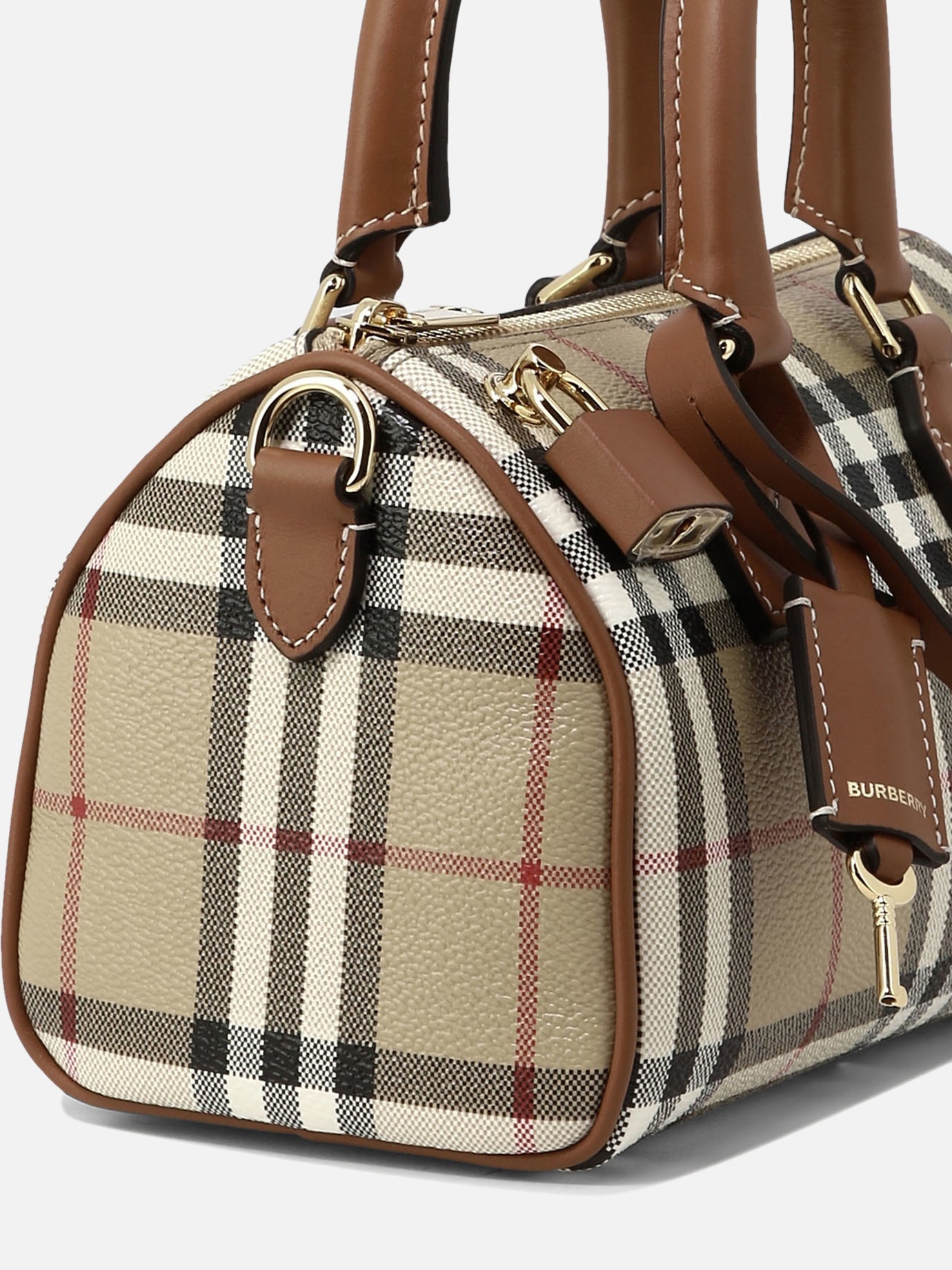 Burberry "Bowling Mini" check handbag Beige