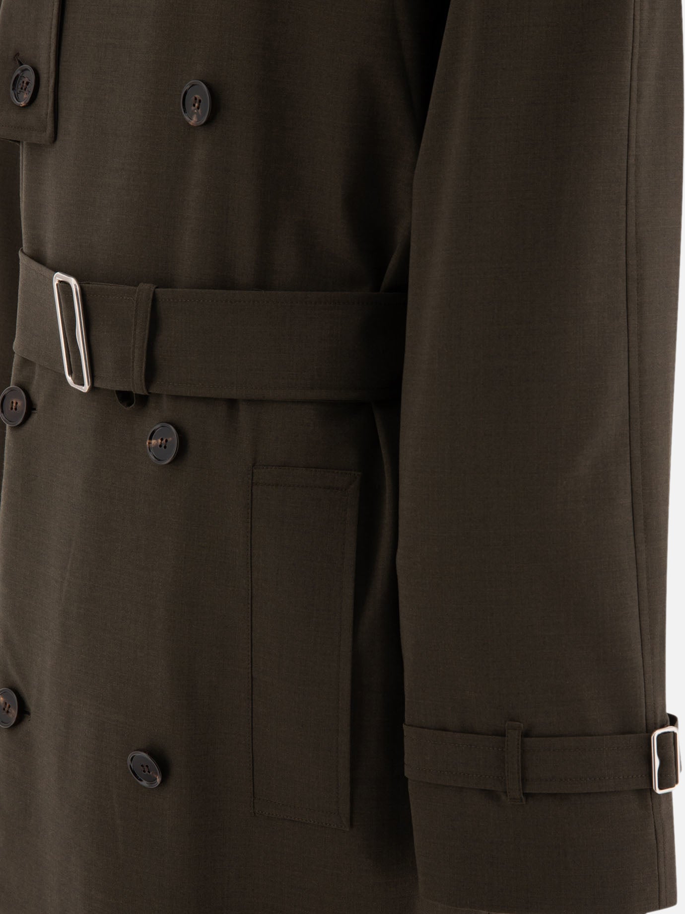 Long trenchcoat in stretch wool