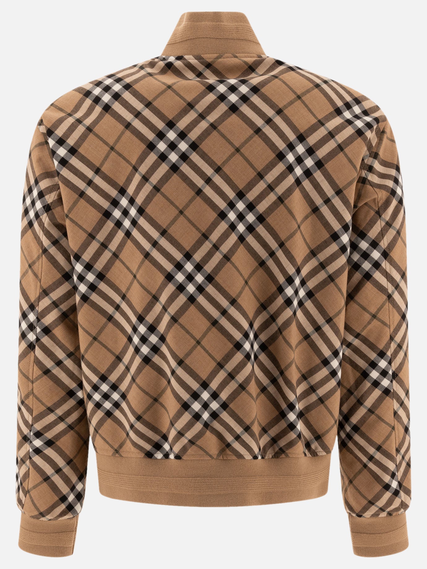 Burberry Check wool blend "Harrington" jacket Beige