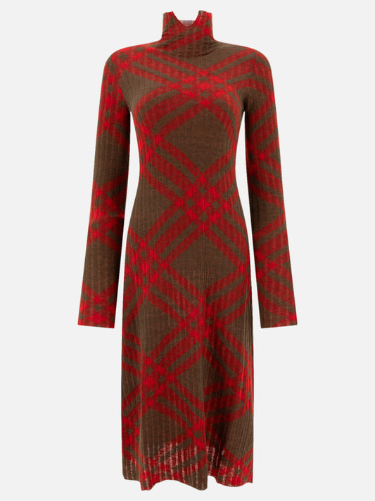 Burberry Check wool blend dress Green