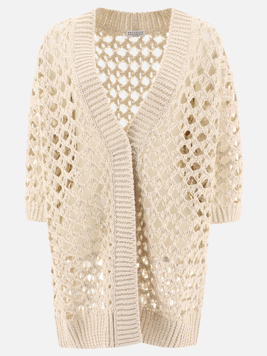 Cardigans Textured knit  Beige - Brunello Cucinelli Women | PLP | VIETTI Online Store 
