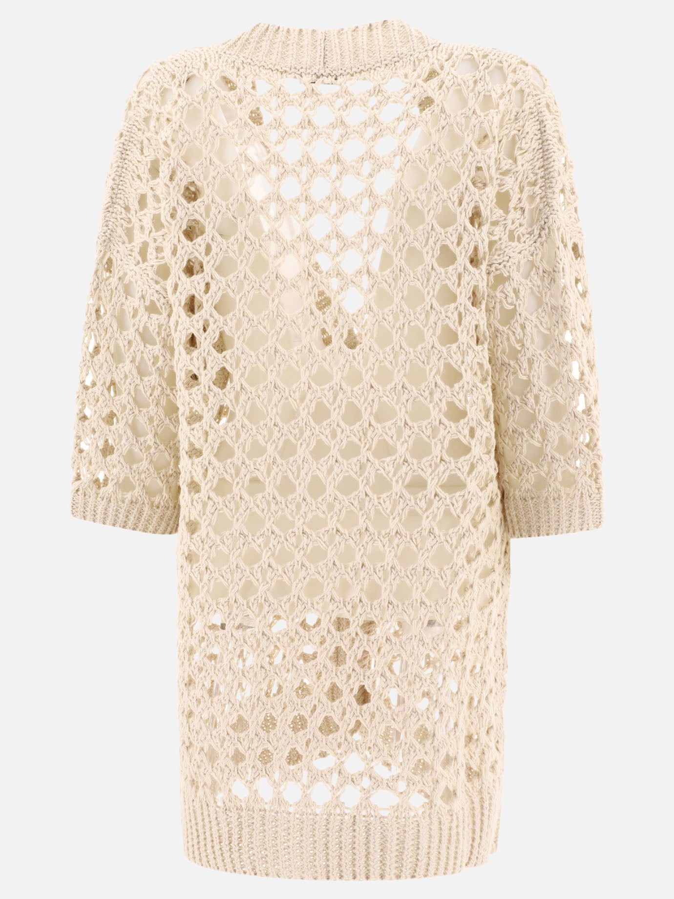 Cardigan Textured knit  Beige - Brunello Cucinelli Donna | PDP | VIETTI Online Store | thumbnail_2