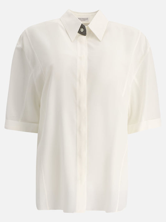 Camicie casual Solid colour  Bianco - Brunello Cucinelli Donna | PDP | VIETTI Online Store 
