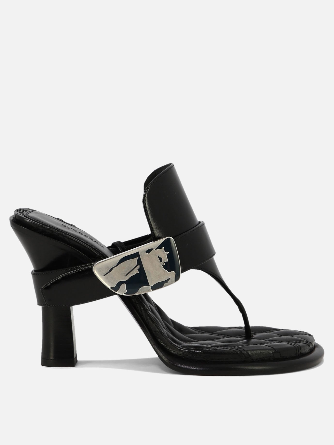 Sandali con tacco 100% calf leather - 100% leather  Nero - Burberry Donna | PDP | VIETTI Online Store | thumbnail