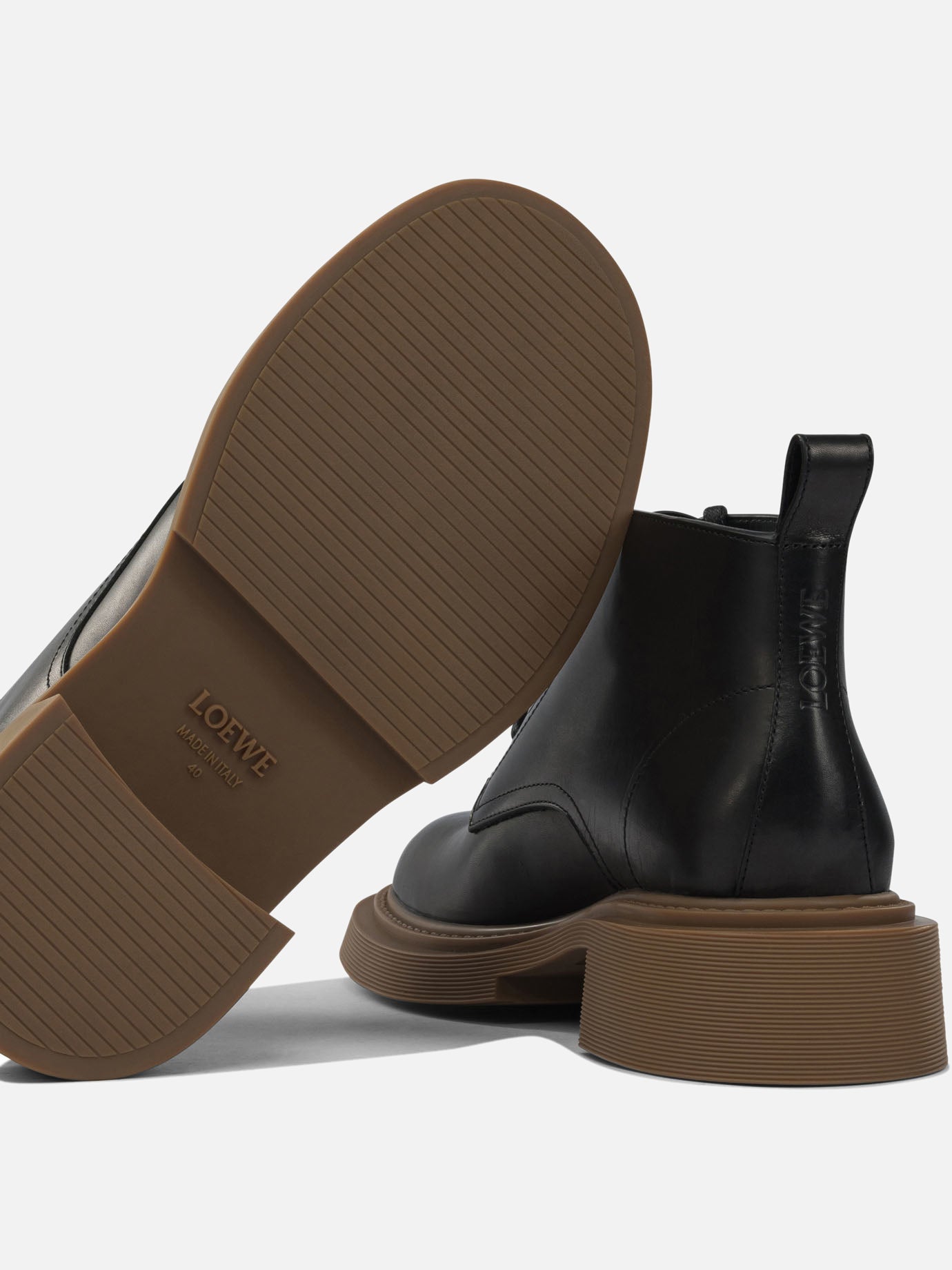 Lace-up boots 100% calf leather - 100% rubber  Black - Loewe Men | PDP | VIETTI Online Store | thumbnail_5