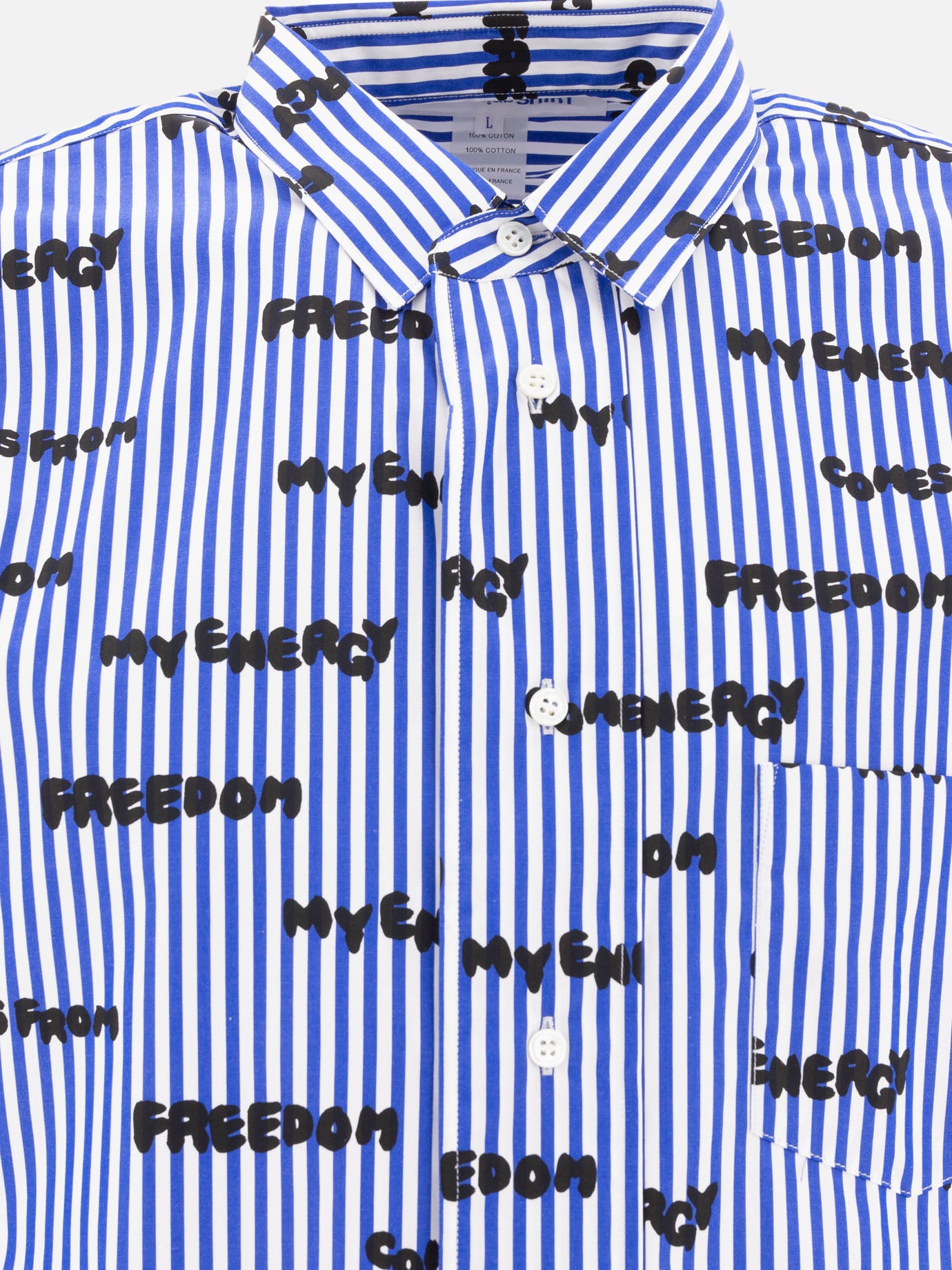 Comme Des Garçons Shirt Printed striped shirt Blue