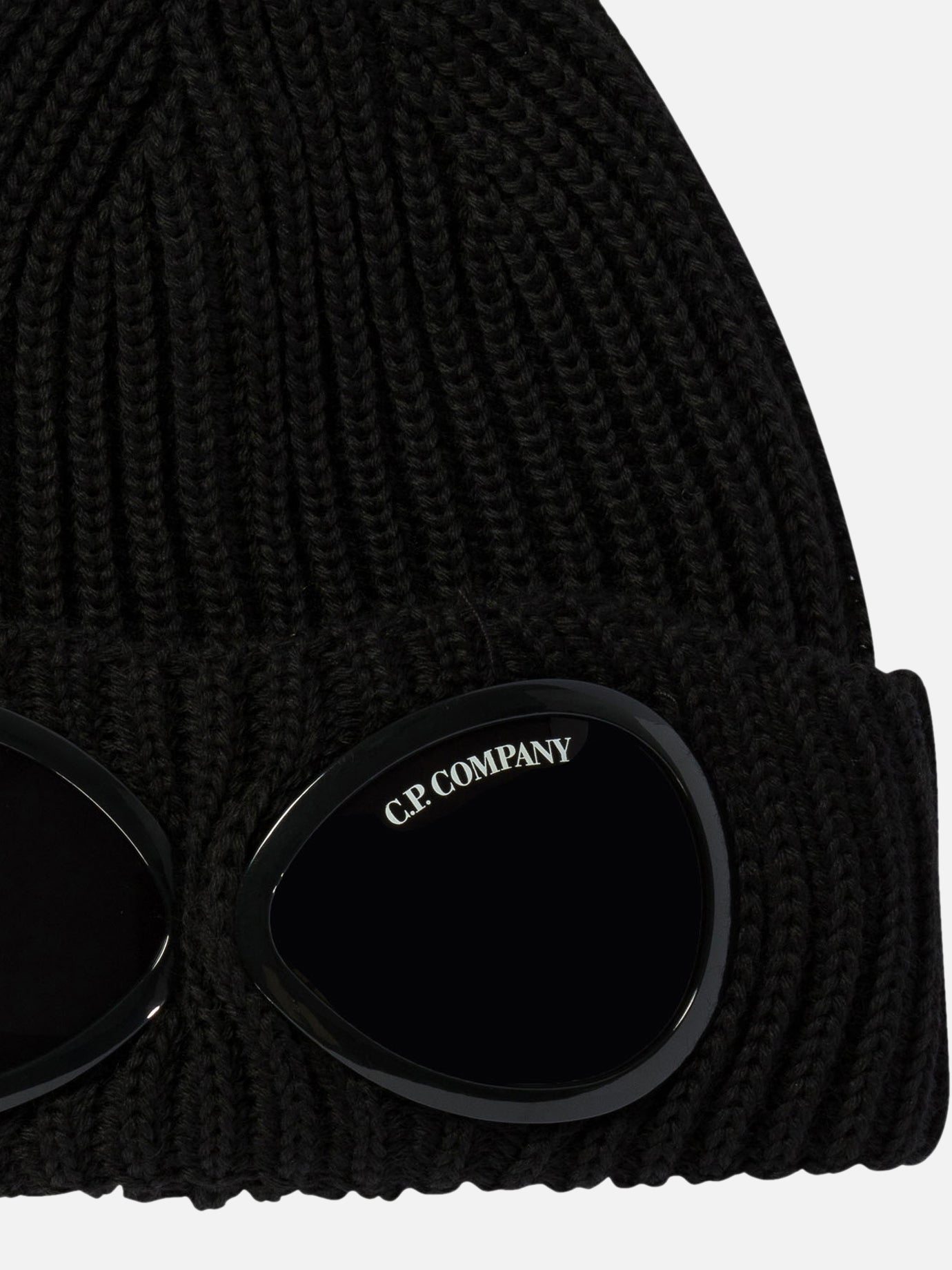 C.P. Company "Goggle" extra fine merino wool beanie Black