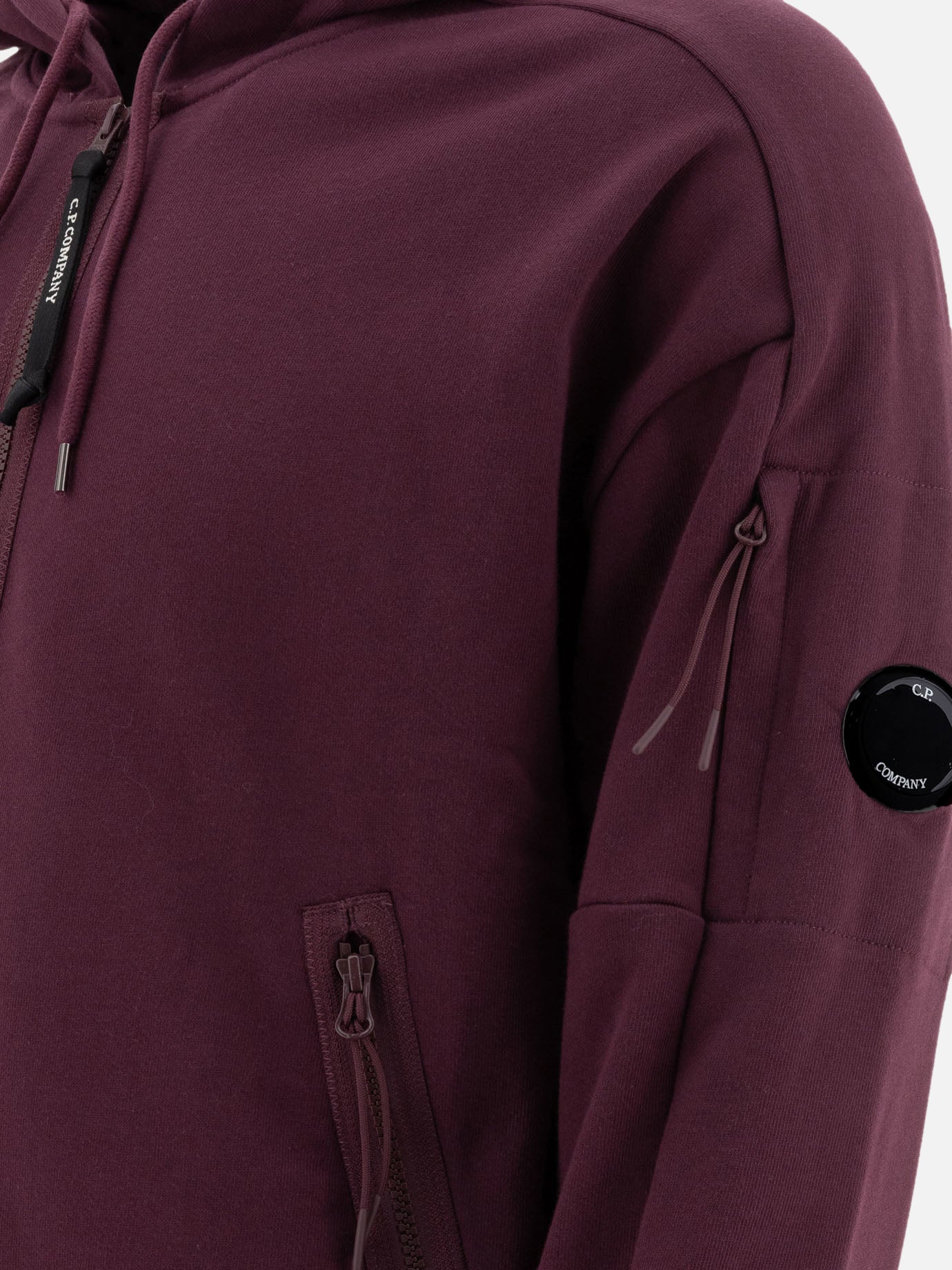 C.P. Company "Lens" zippered hoodie Bordeaux