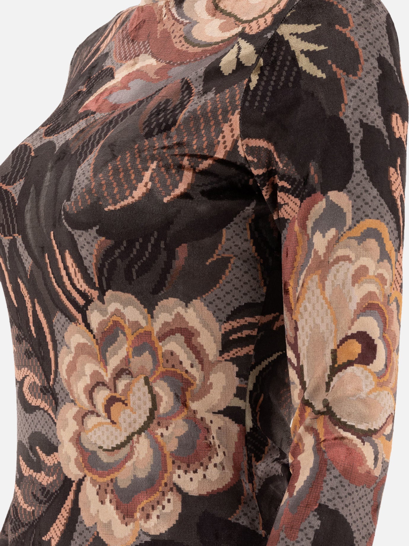 Etro Printed chenille dress Grey