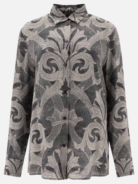 Etro Printed silk shirt Grey