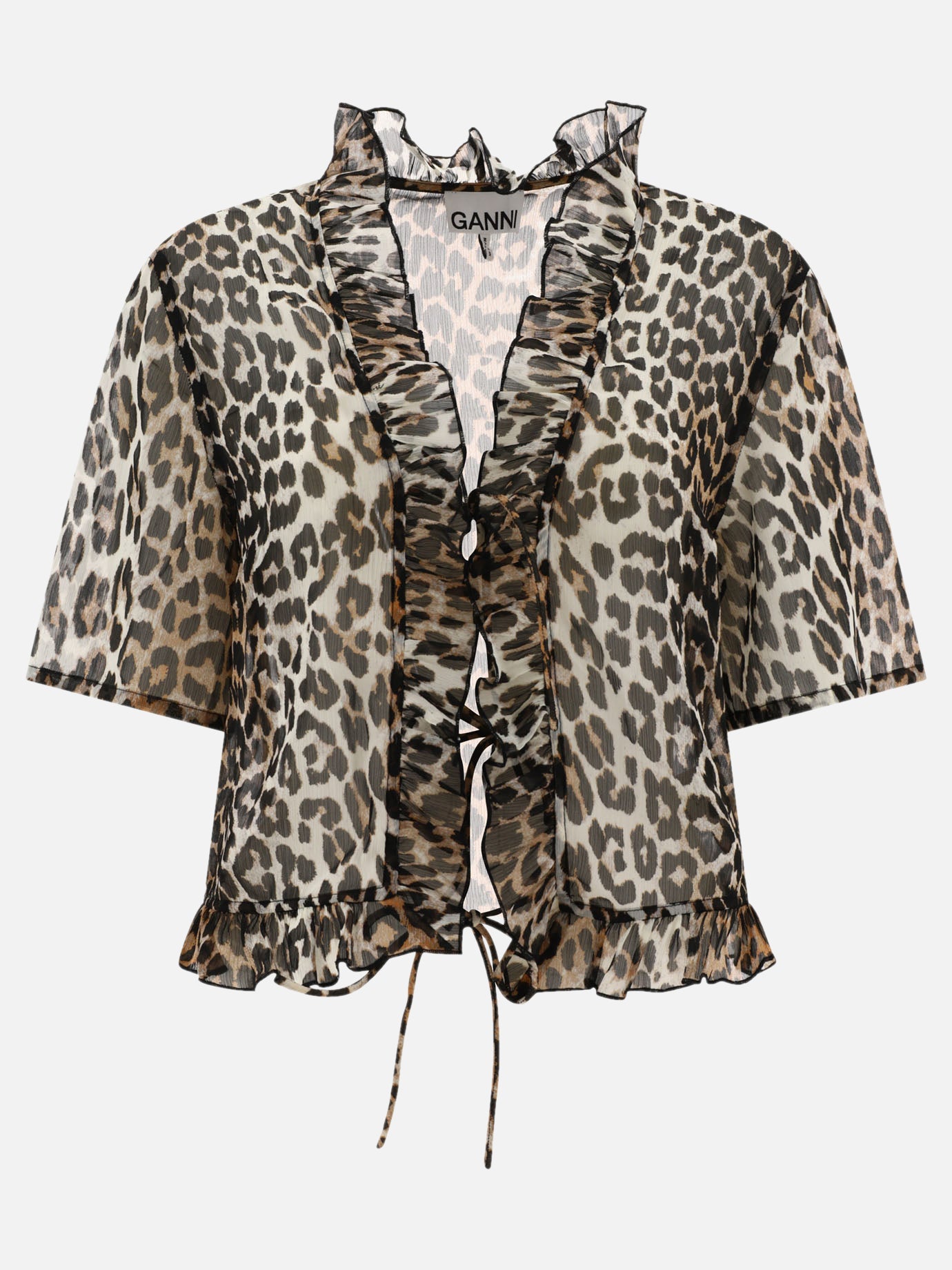 Ganni Animalier top Brown