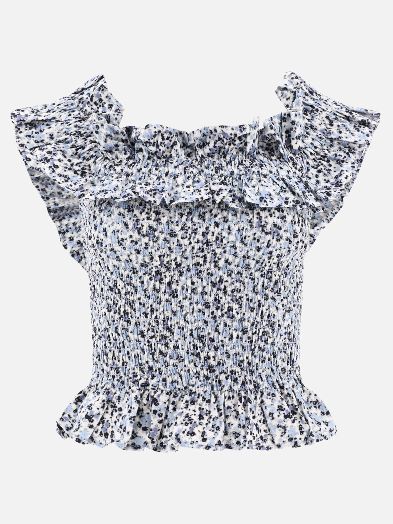 Casual tops Floral  Light blue - Ganni Women | PDP | VIETTI Online Store | Zoom-Modal
