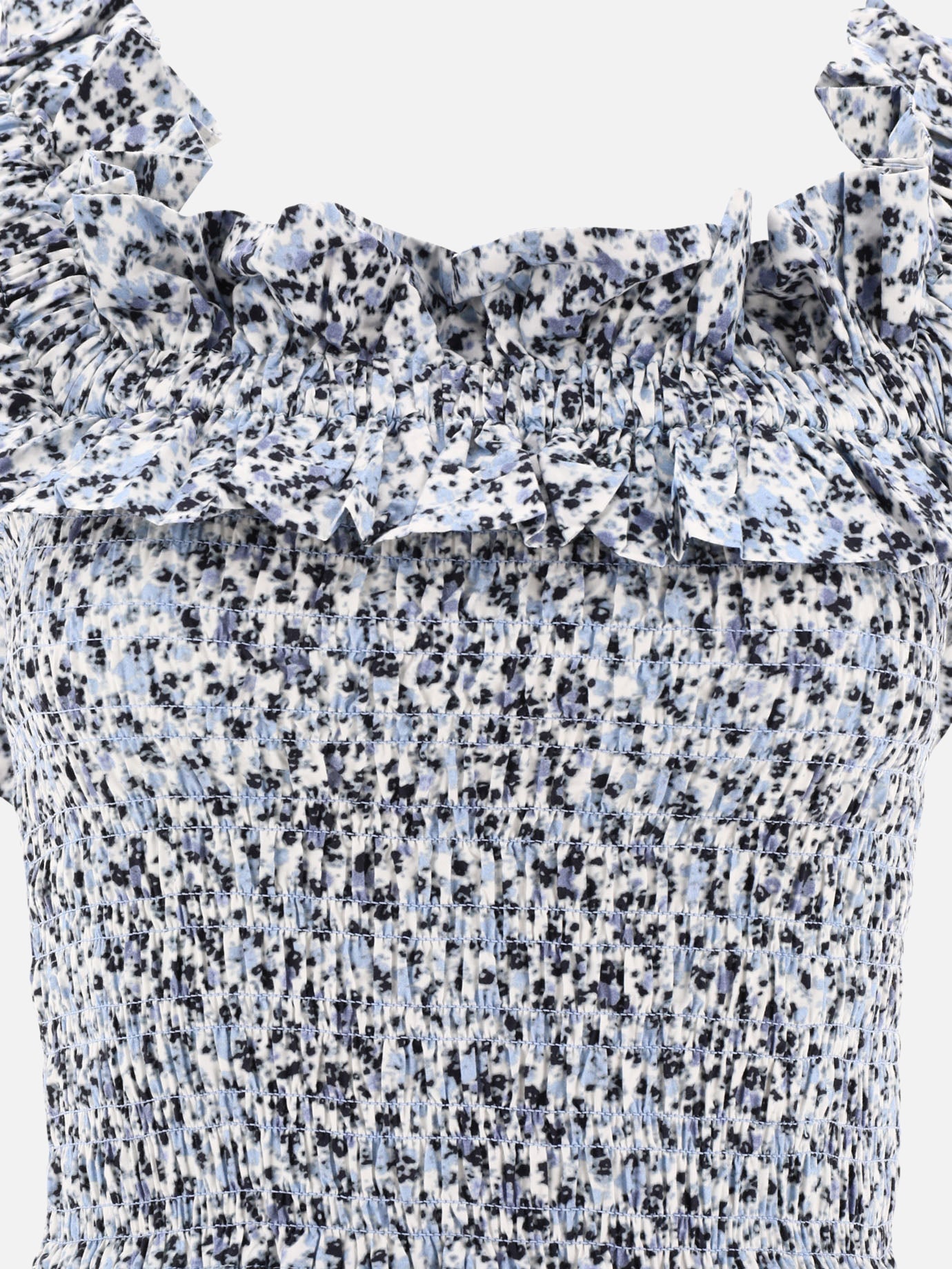 Casual tops Floral  Light blue - Ganni Women | PDP | VIETTI Online Store | thumbnail_3