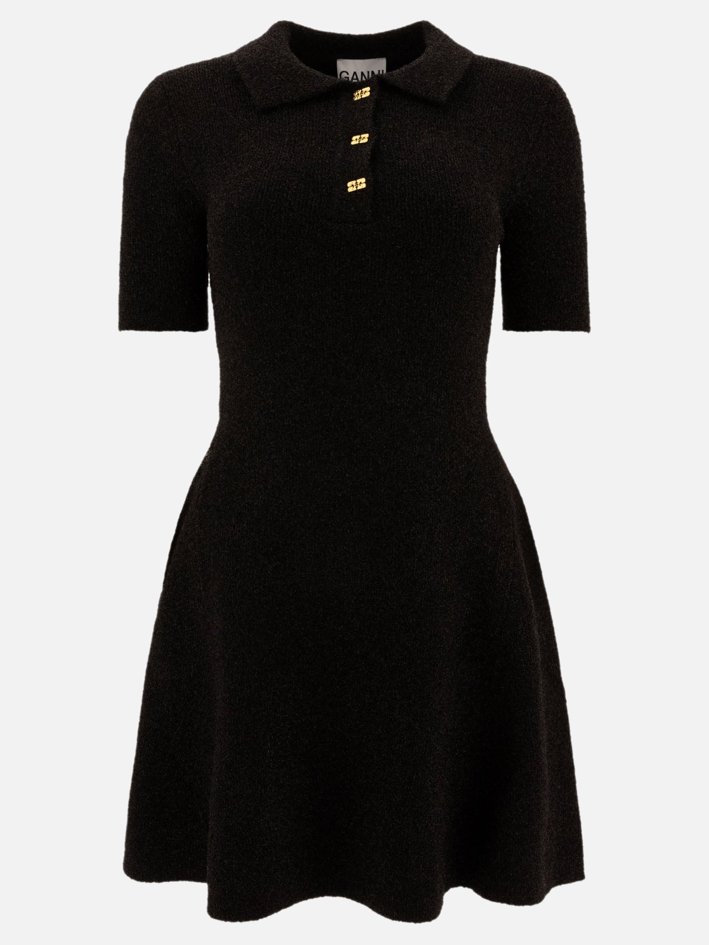 Ganni Lurex mini dress Black