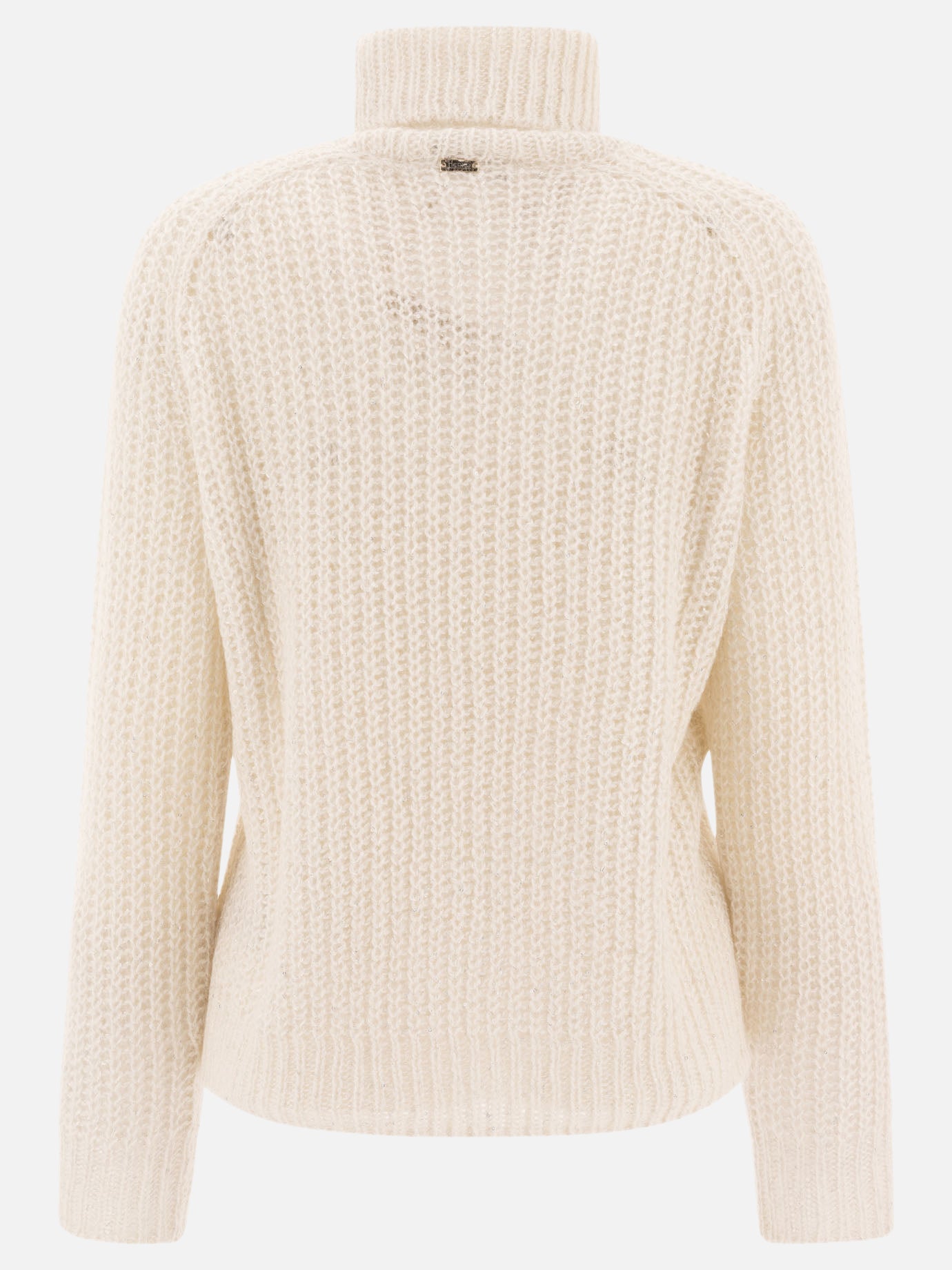 Herno Alpaca and lurex turtleneck sweater White